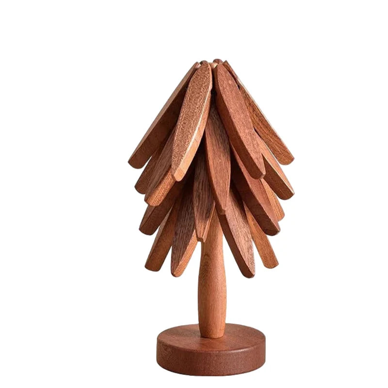 Trivet Solid Wood Gravity-Folding Heat-Resistant