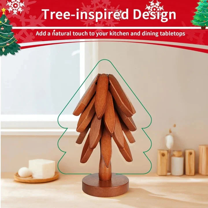 Trivet Solid Wood Gravity-Folding Heat-Resistant