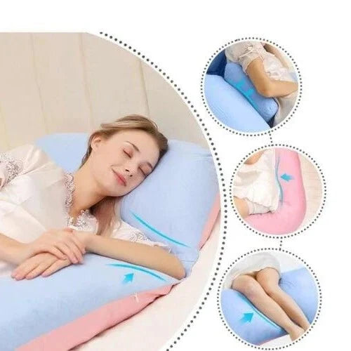 U-Shaped Body Pillow Adjustable Shredded Memory Foam Machine-Washable Cover