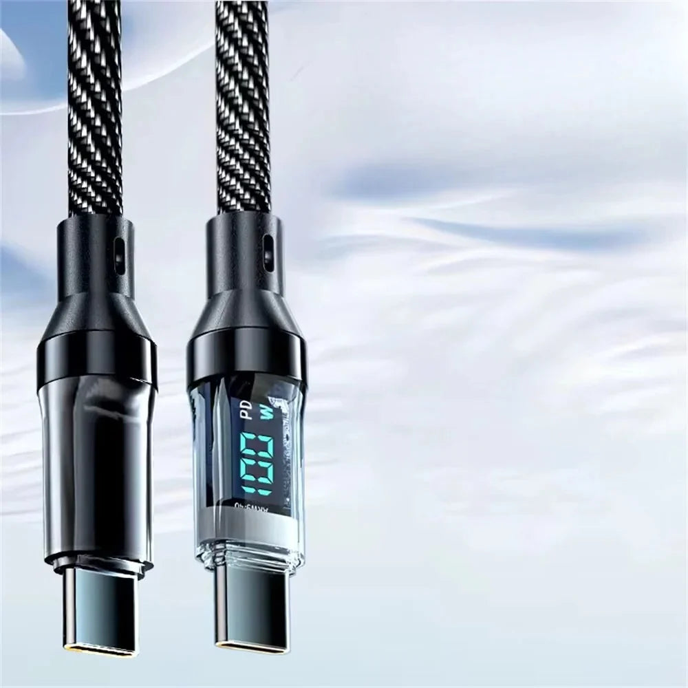 USB-C Cable 120W Fast Charge LED Power Display