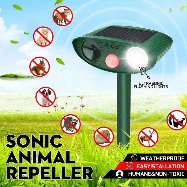 Ultrasonic Repeller Solar-Powered Motion-Activated 2,400 Sq Ft