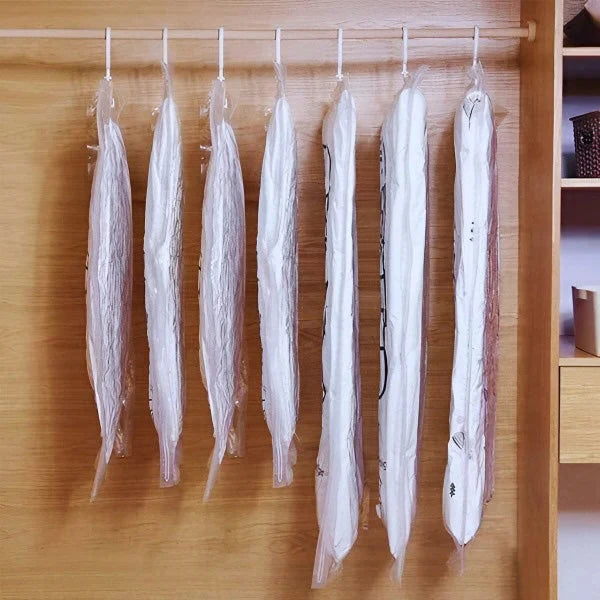 Vacuum Storage Bags Hanging Vertical Compression Set of 4
