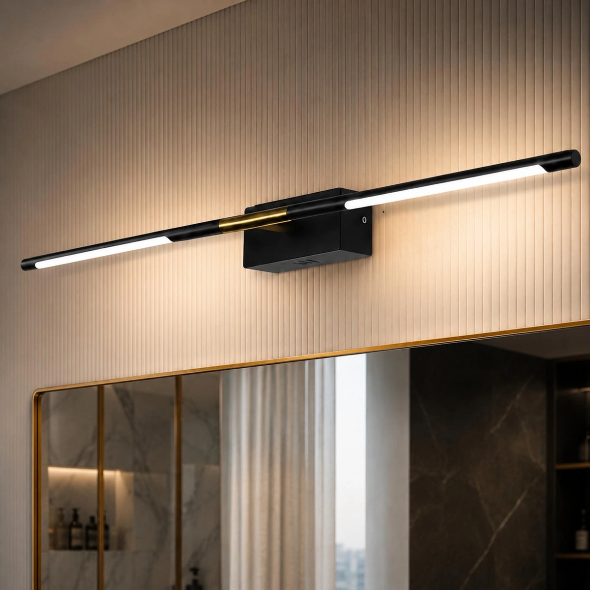 Vanity Light Black & Gold LED Acrylic Diffuser