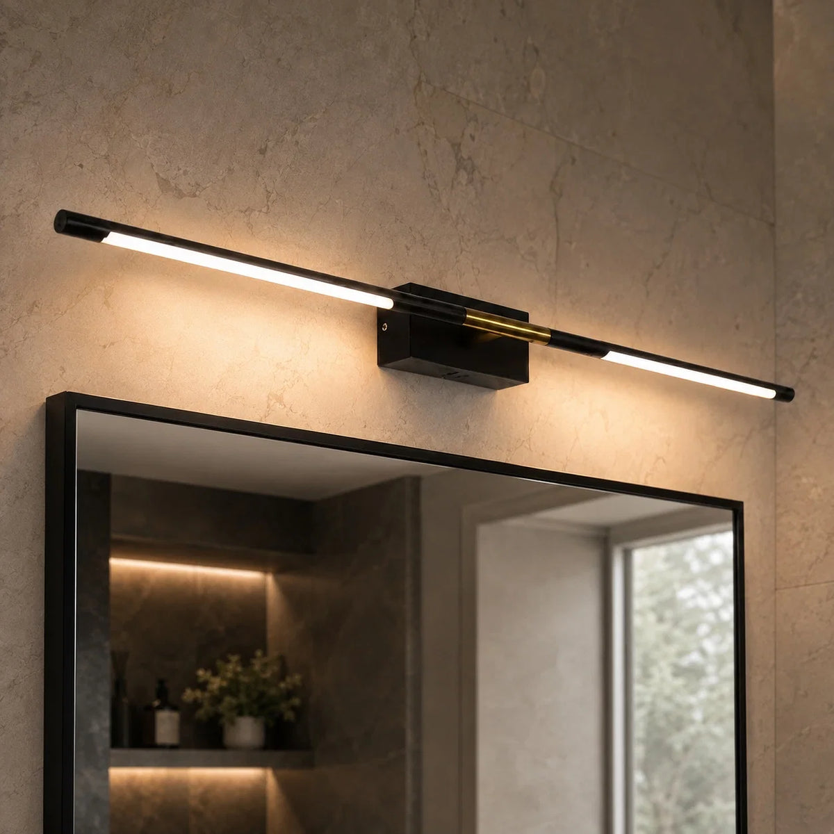 Vanity Light Black & Gold LED Acrylic Diffuser
