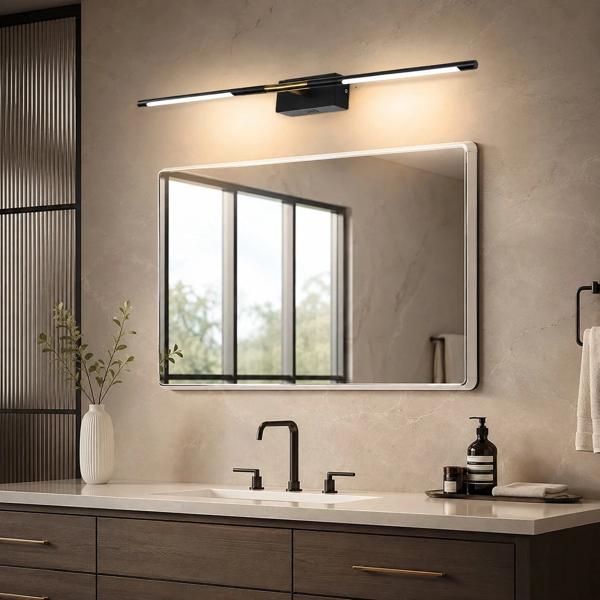 Vanity Light Black & Gold LED Acrylic Diffuser