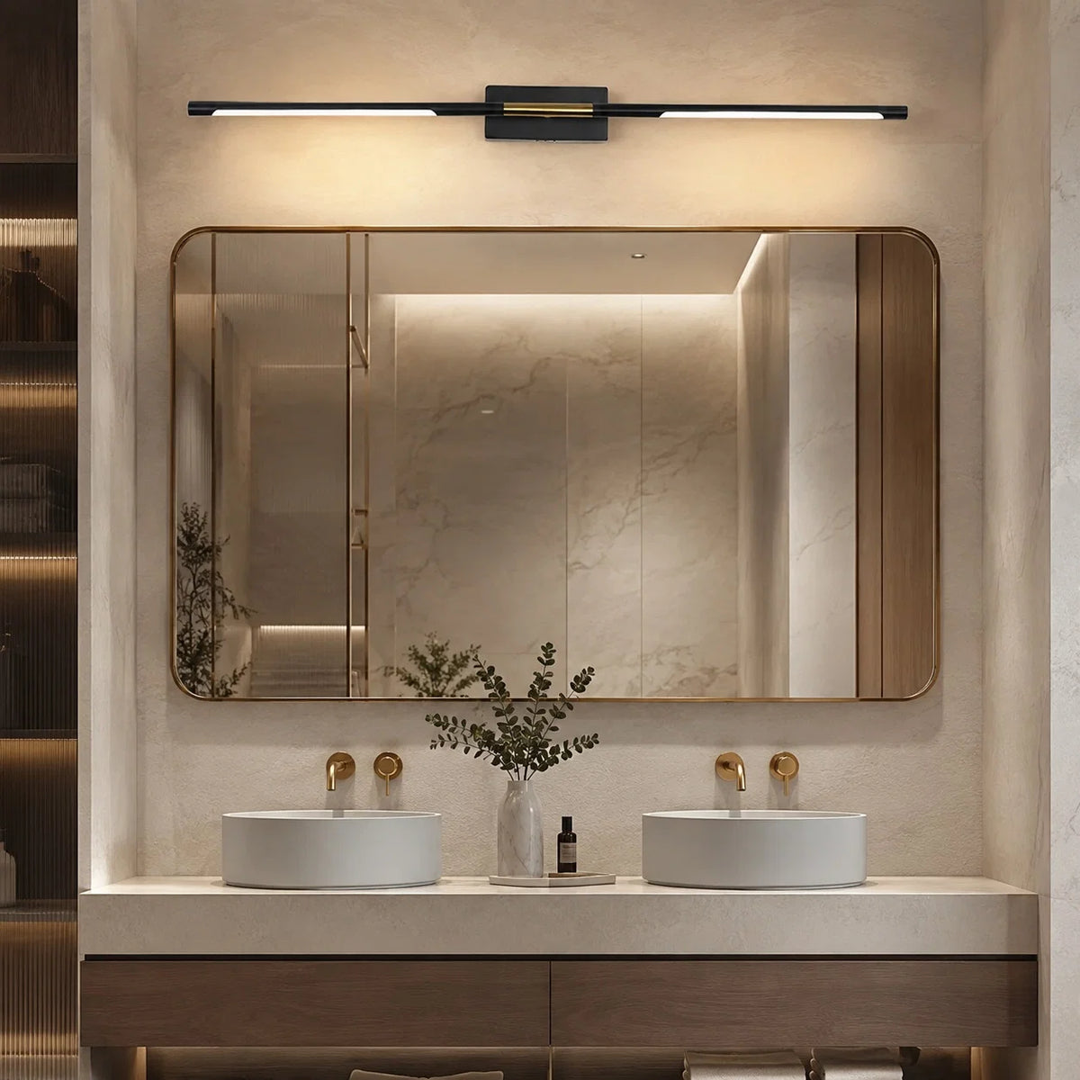 Vanity Light Black & Gold LED Acrylic Diffuser