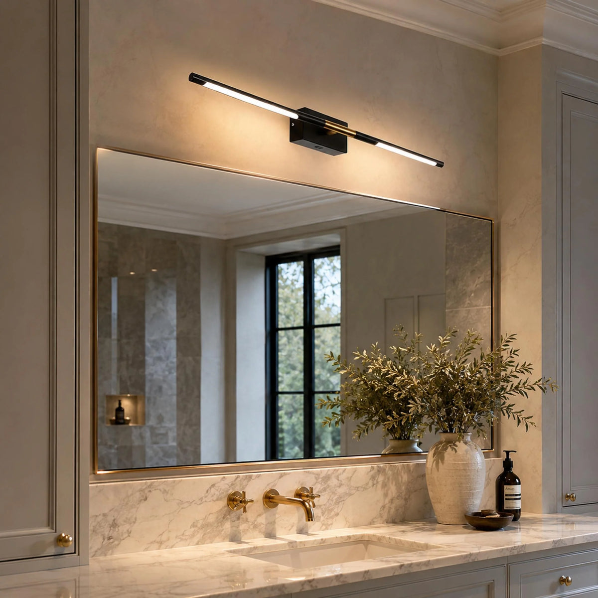 Vanity Light Black & Gold LED Acrylic Diffuser