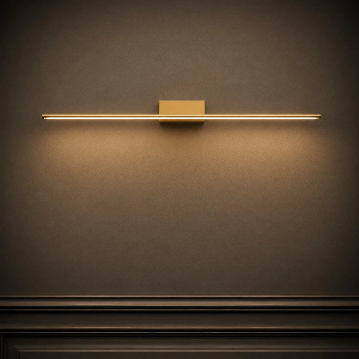 Vanity Light Slim Wall-Mounted Integrated LED Brushed Brass