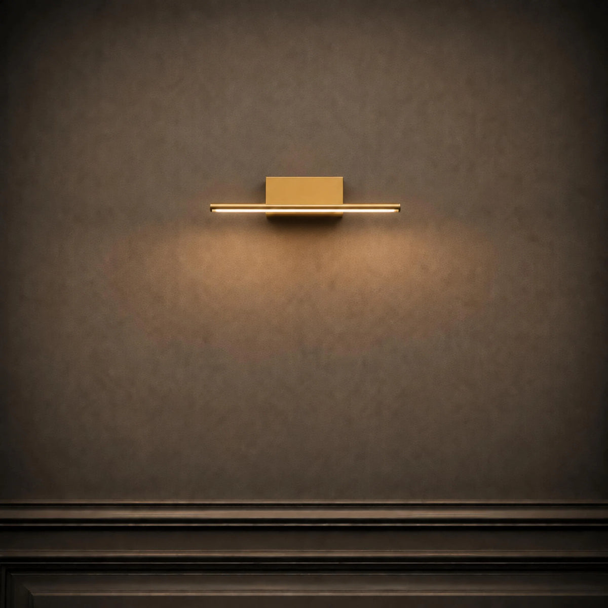 Vanity Light Slim Wall-Mounted Integrated LED Brushed Brass