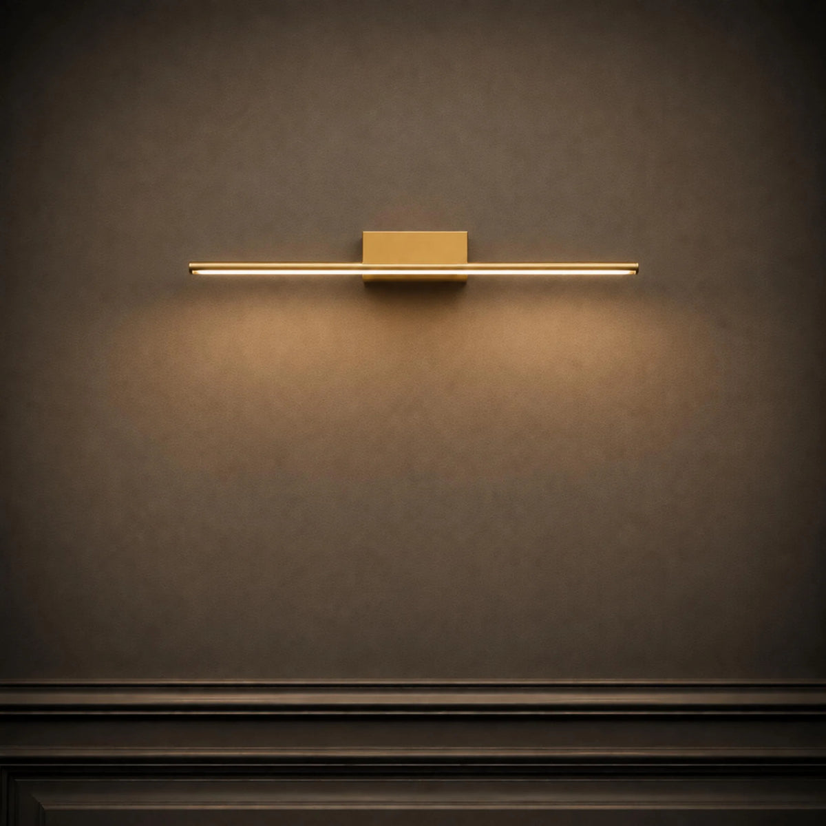 Vanity Light Slim Wall-Mounted Integrated LED Brushed Brass