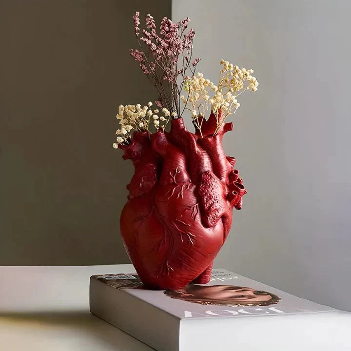 Vase Heart-Shaped Bamboo & Wood Water-Resistant