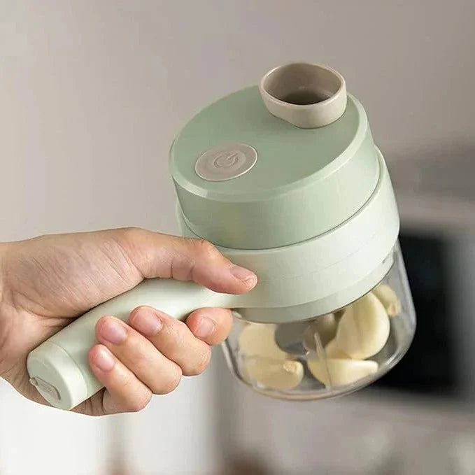 Vegetable Chopper Motorized One-Button Enclosed Blades