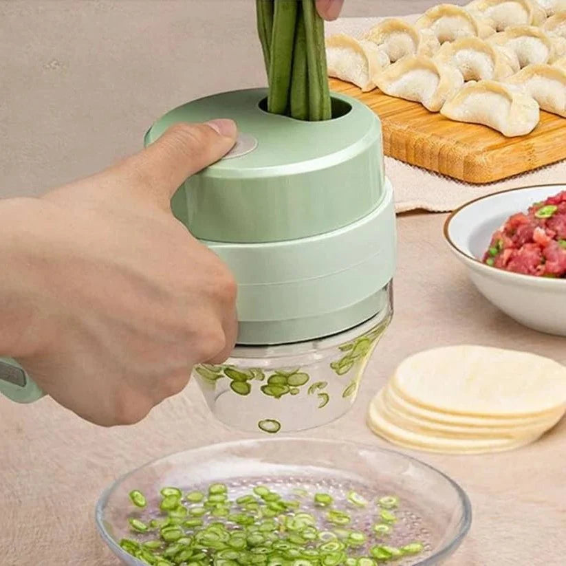 Vegetable Chopper Motorized One-Button Enclosed Blades