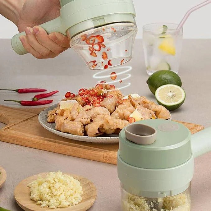 Vegetable Chopper Motorized One-Button Enclosed Blades