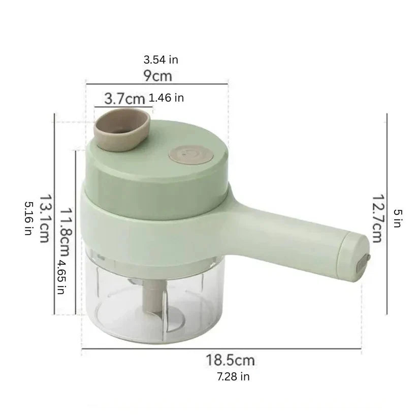 Vegetable Chopper Motorized One-Button Enclosed Blades