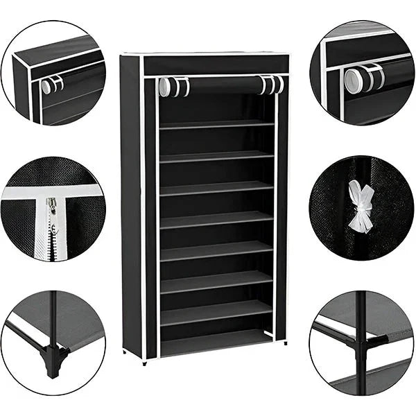 Vertical Shoe Rack Slim Tool-Free Holds 30 Pairs
