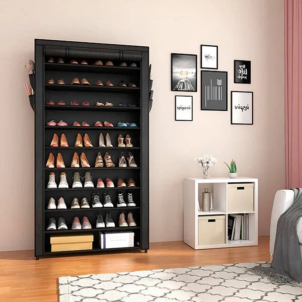 Vertical Shoe Rack Slim Tool-Free Holds 30 Pairs