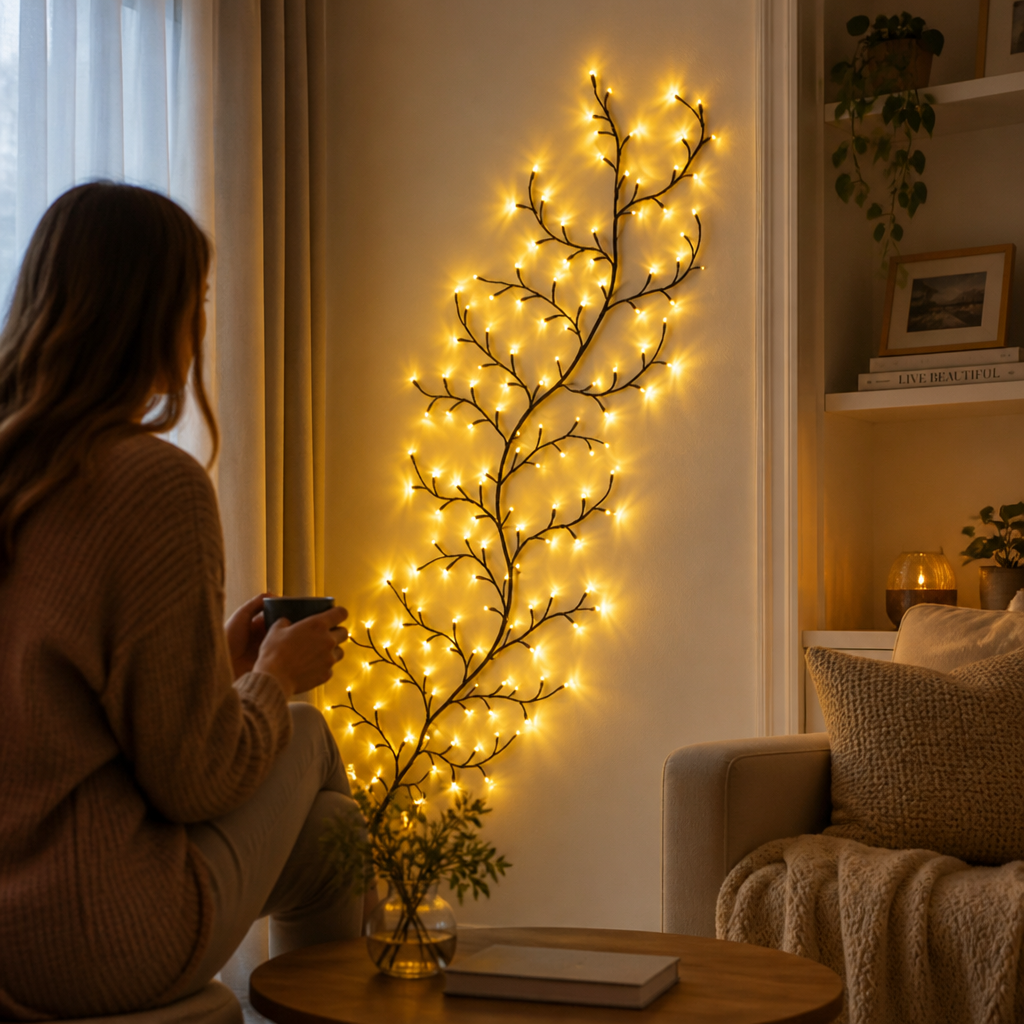 Vine Motif Indoor Ambient Wall Light (Soft Warm)
