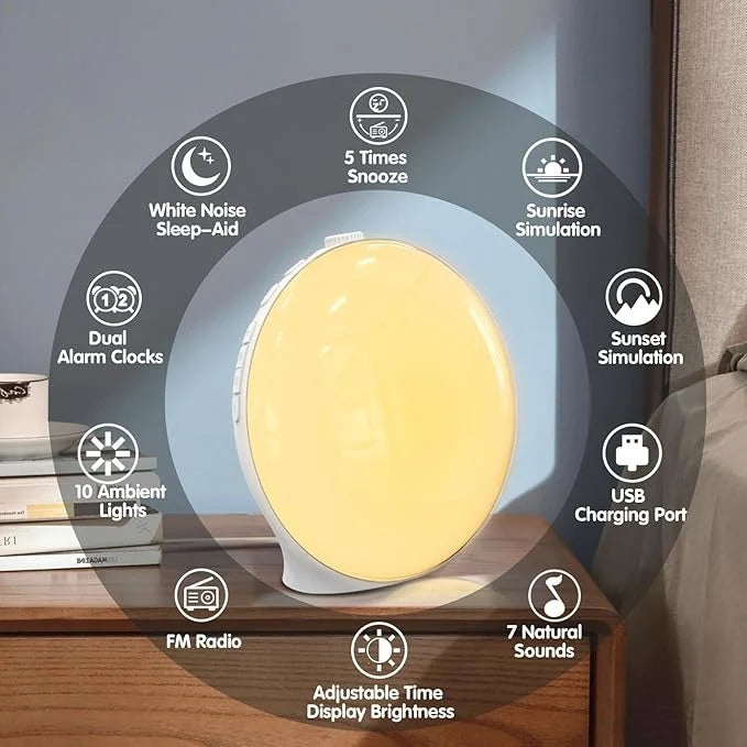 Wake-Up Light Alarm Clock Sunrise Simulation & FM Radio