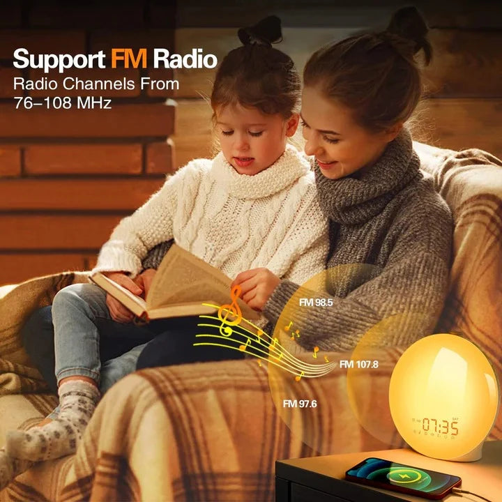 Wake-Up Light Alarm Clock Sunrise Simulation & FM Radio