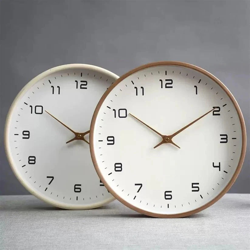 Wall Clock Silent Sweep Solid Wood 10-Inch