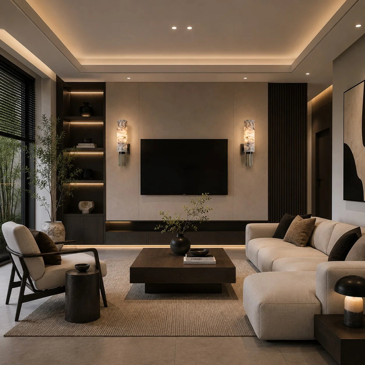 Wall Light Polished Marble Hardwired LED