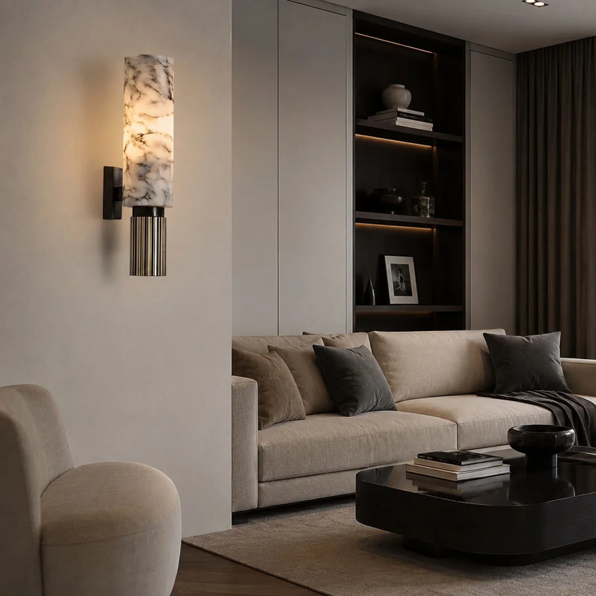 Wall Light Polished Marble Hardwired LED
