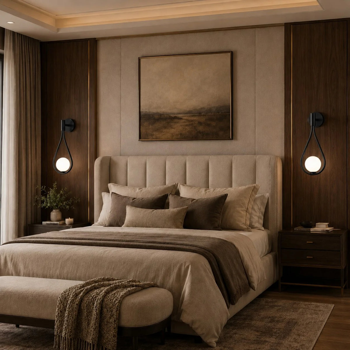 Wall Sconce Adjustable Brass & Glass LED Compatible