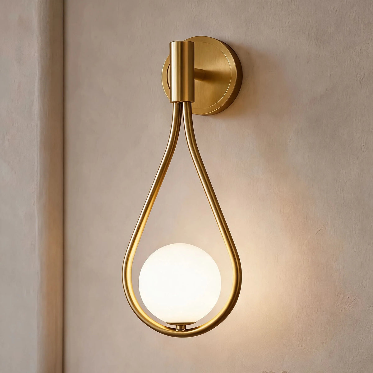 Wall Sconce Adjustable Brass & Glass LED Compatible