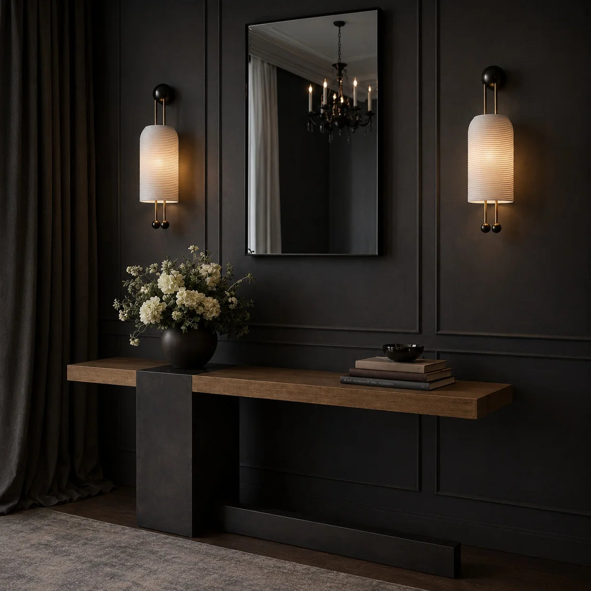 Wall Sconce Adjustable Metal & Glass White Shade