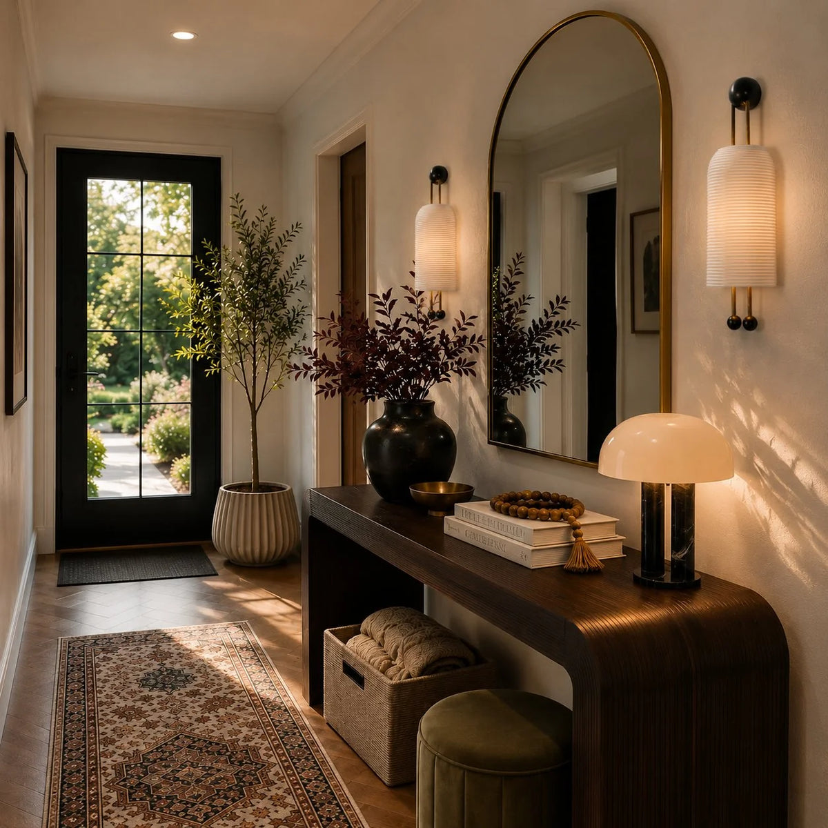 Wall Sconce Adjustable Metal & Glass White Shade