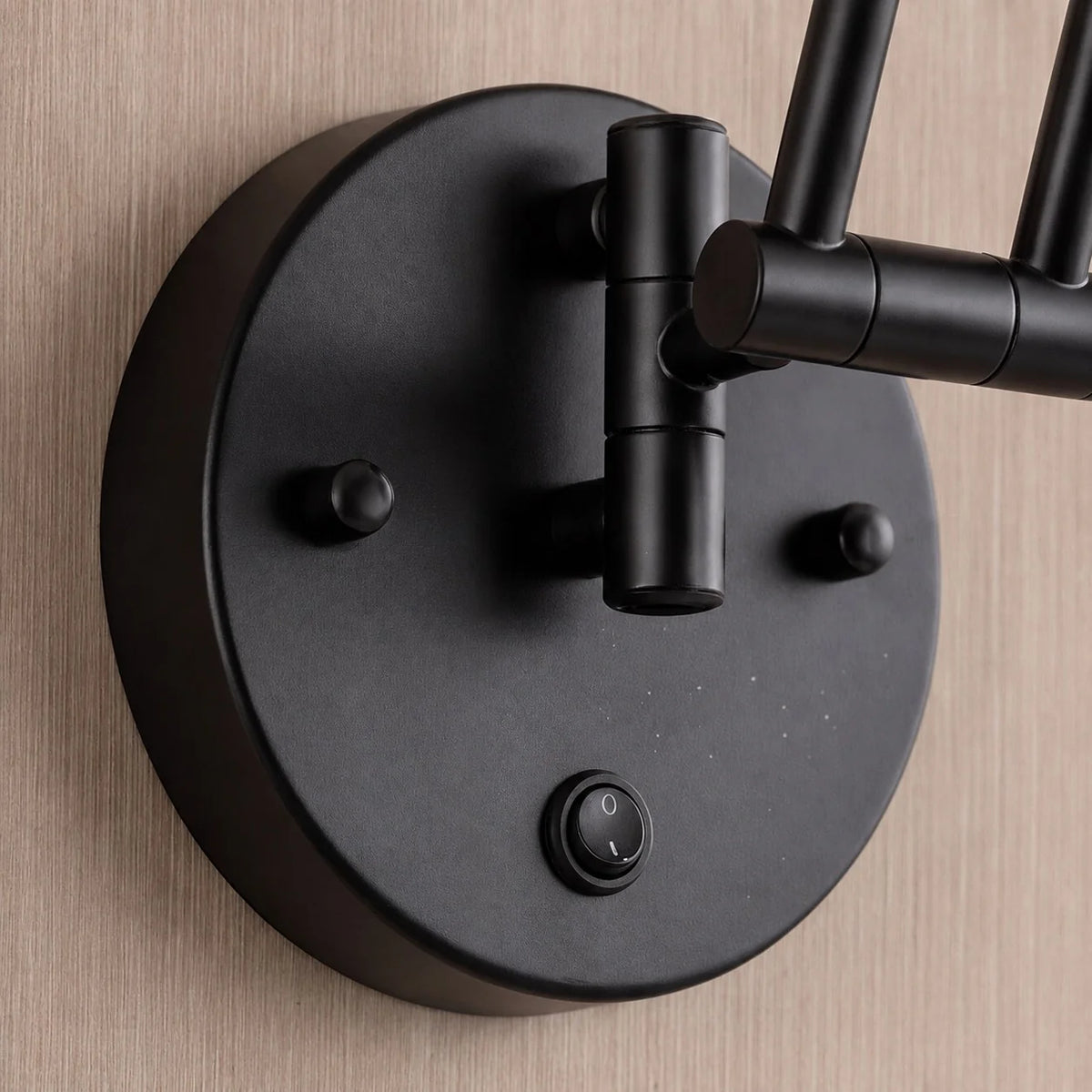 Wall Sconce Adjustable Swing Arm Matte Black & Gold