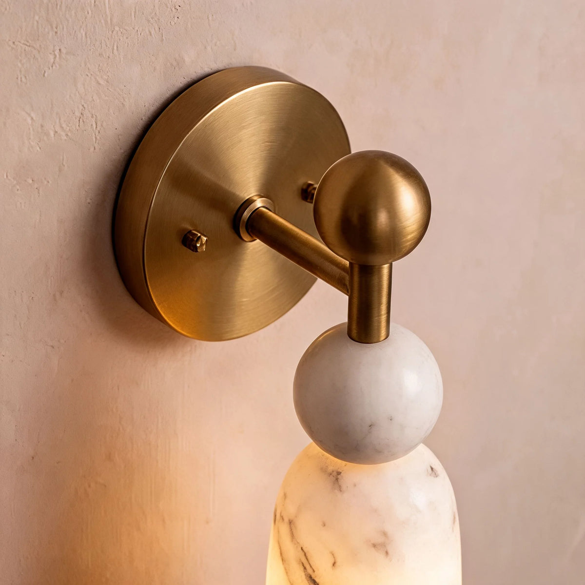 Wall Sconce Alabaster & Dark Marble Hardwired