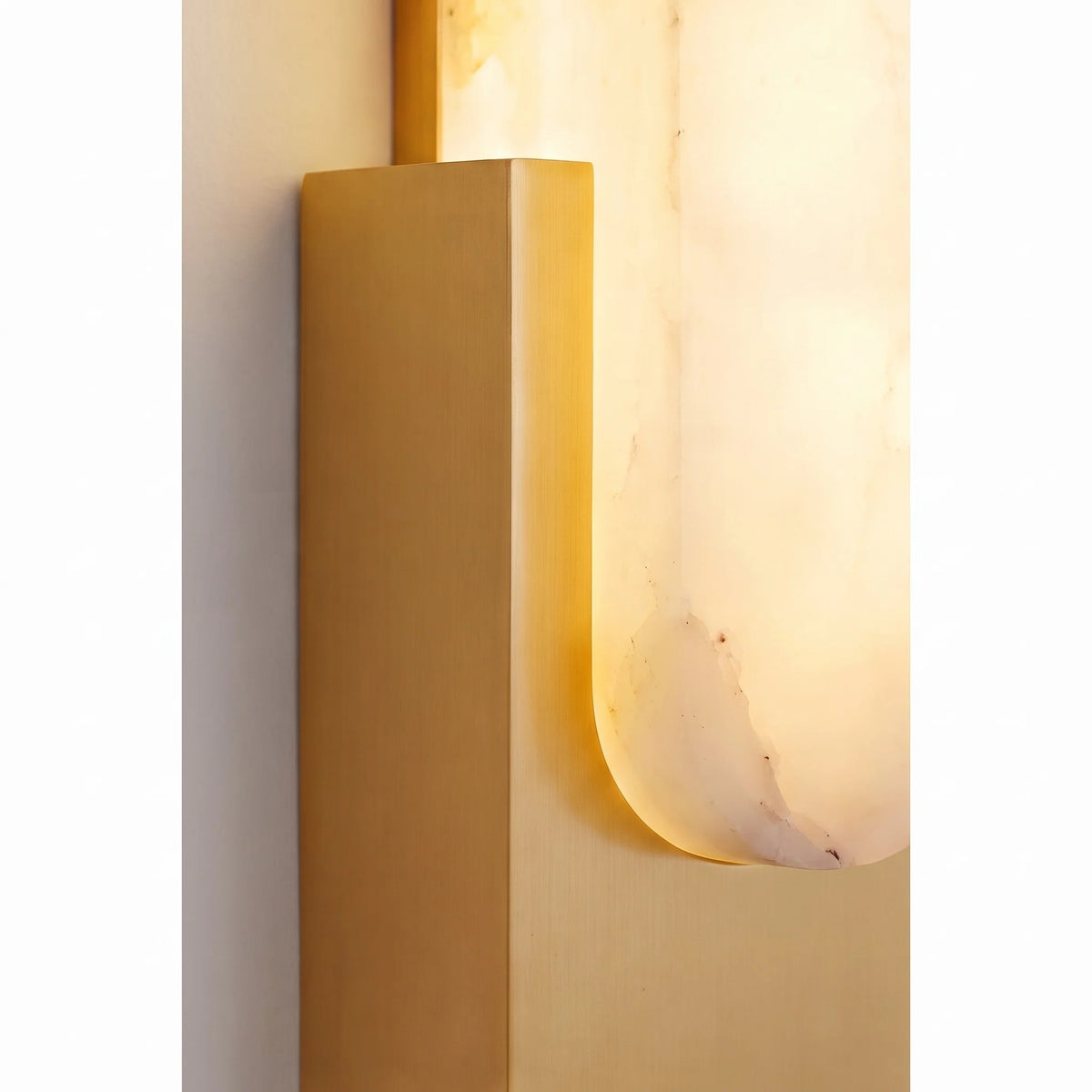 Wall Sconce Alabaster Shade Integrated Warm LED Flush Mount