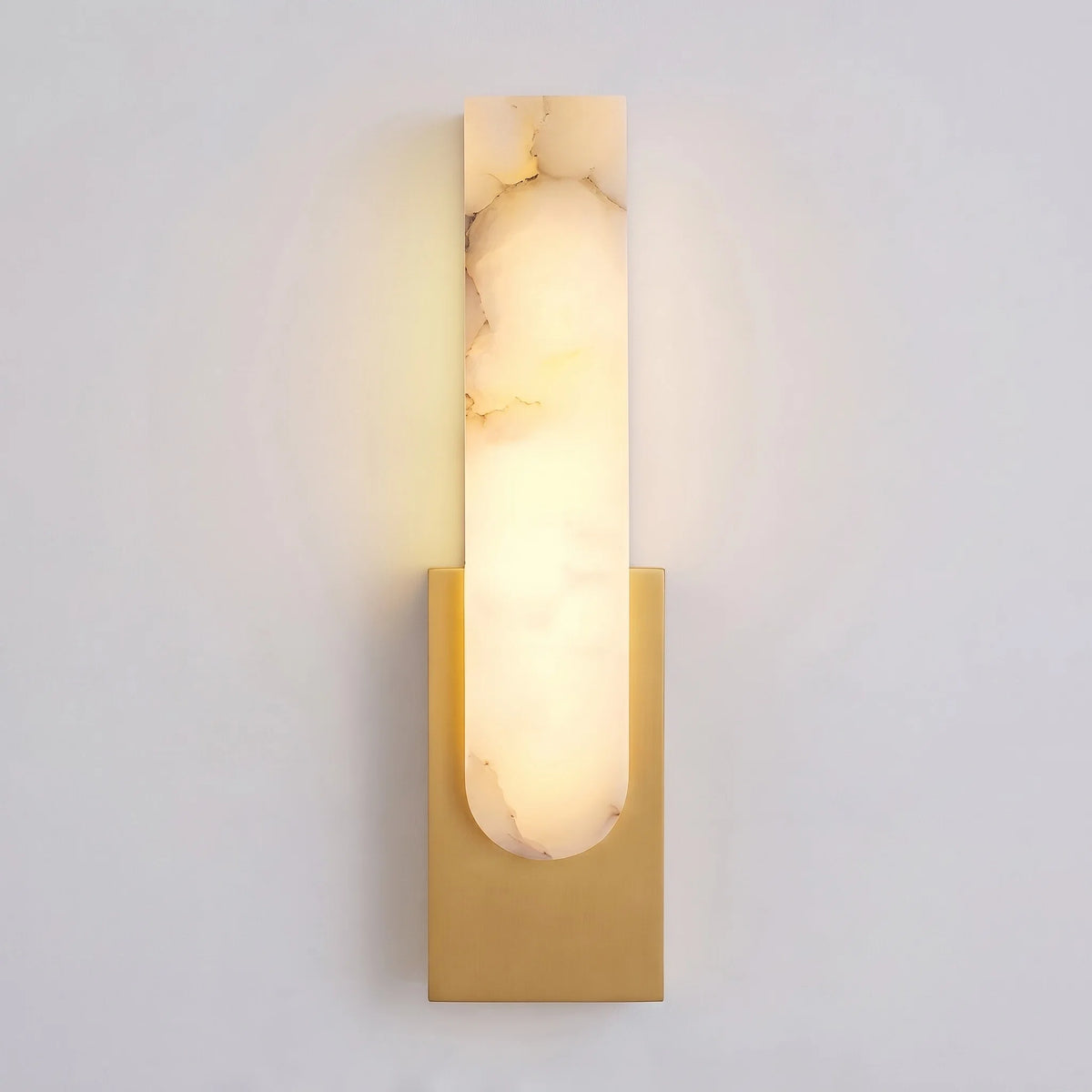 Wall Sconce Alabaster Shade Integrated Warm LED Flush Mount