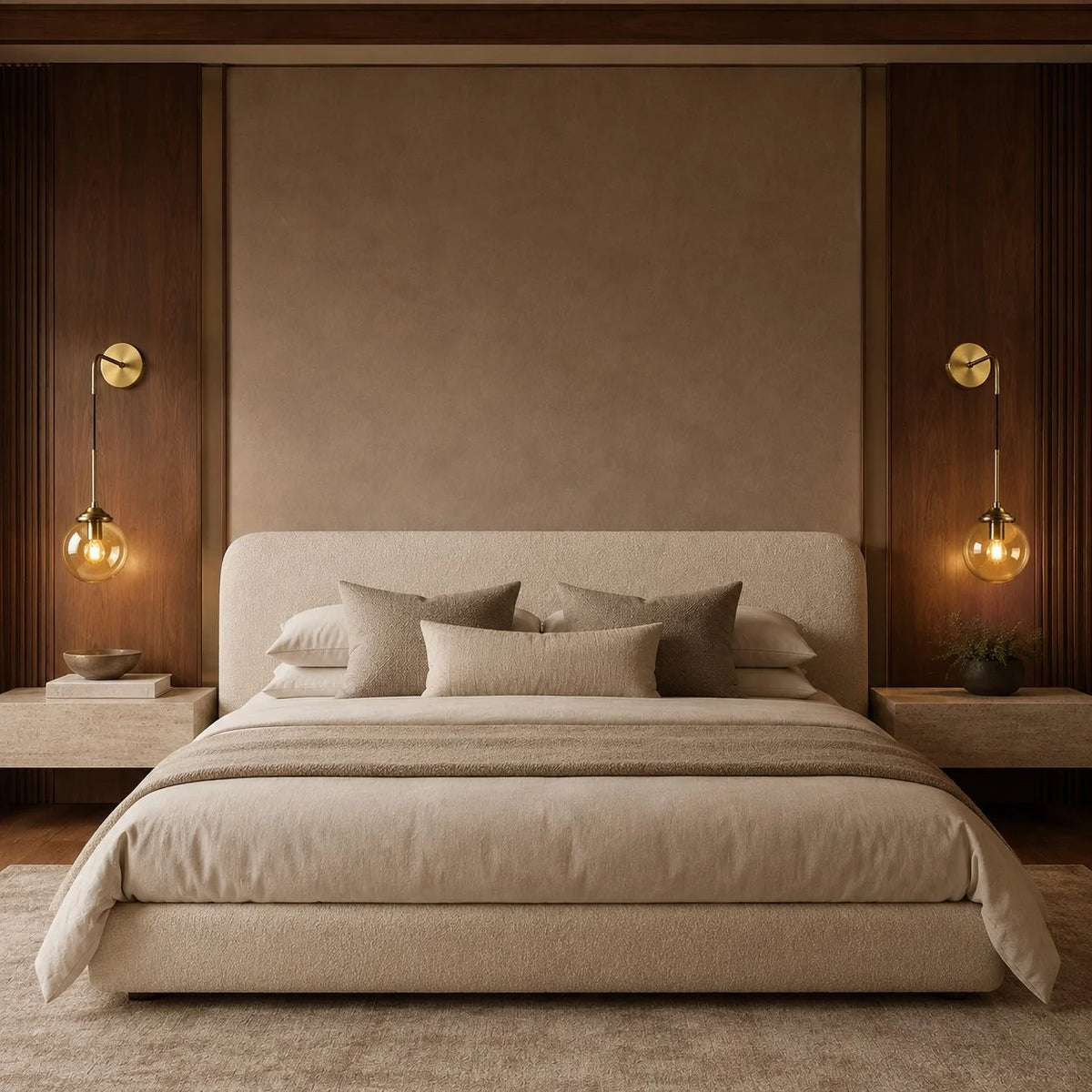 Wall Sconce Glass Shade & Metal Detailing