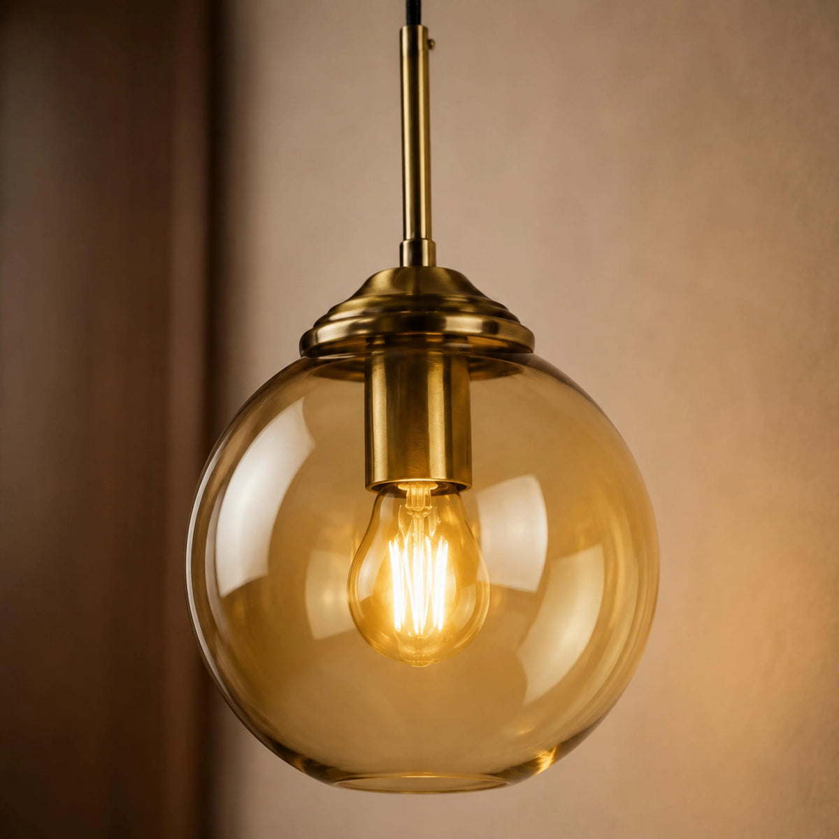 Wall Sconce Glass Shade & Metal Detailing