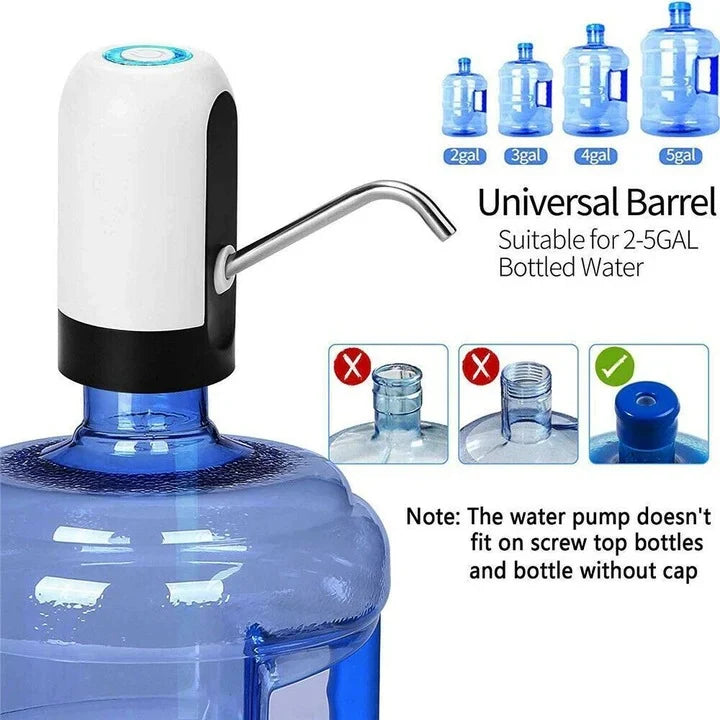 Water Dispenser One-Button USB Rechargeable Stainless Steel Spout