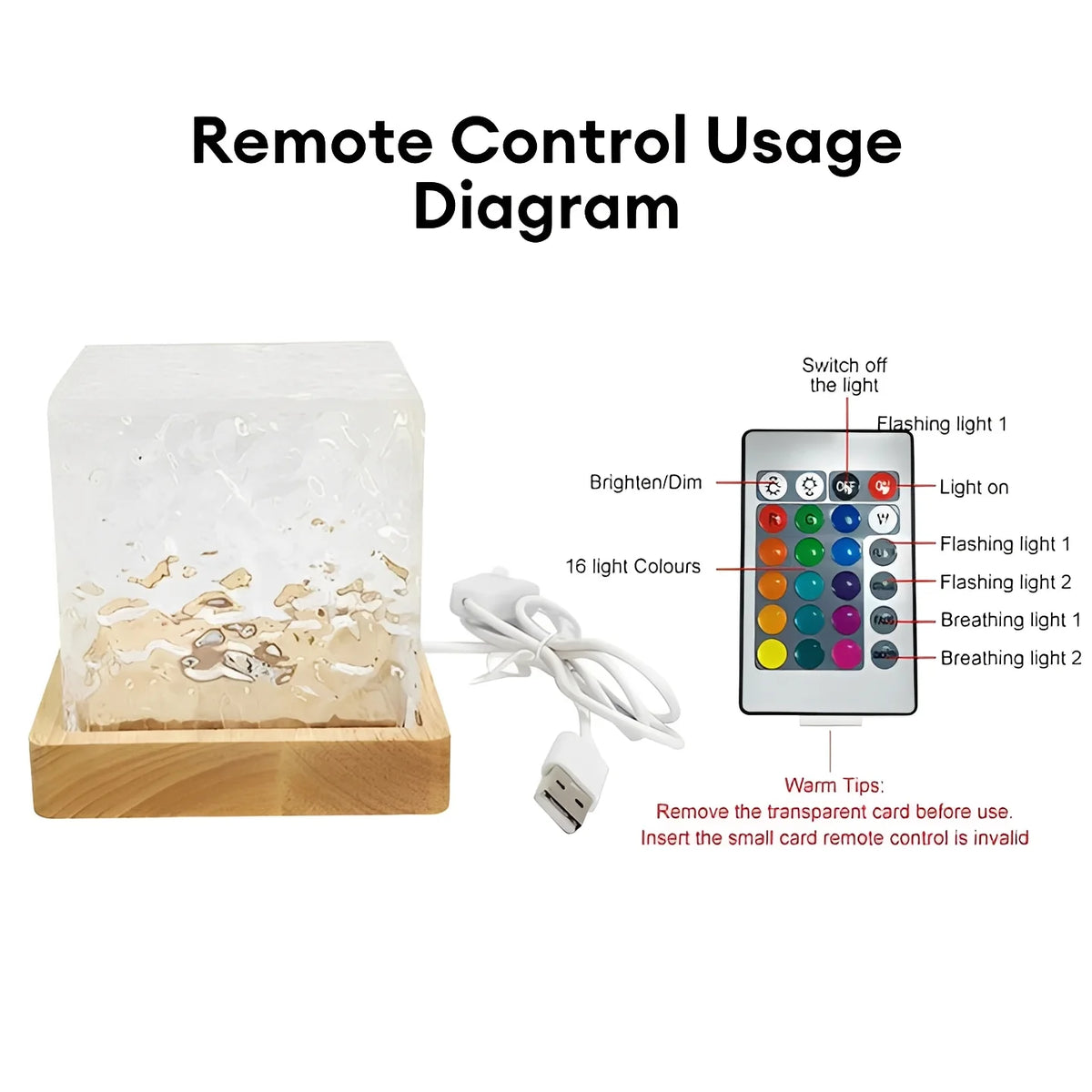Wave Projector Light 16-Color Remote & Adjustable Brightness