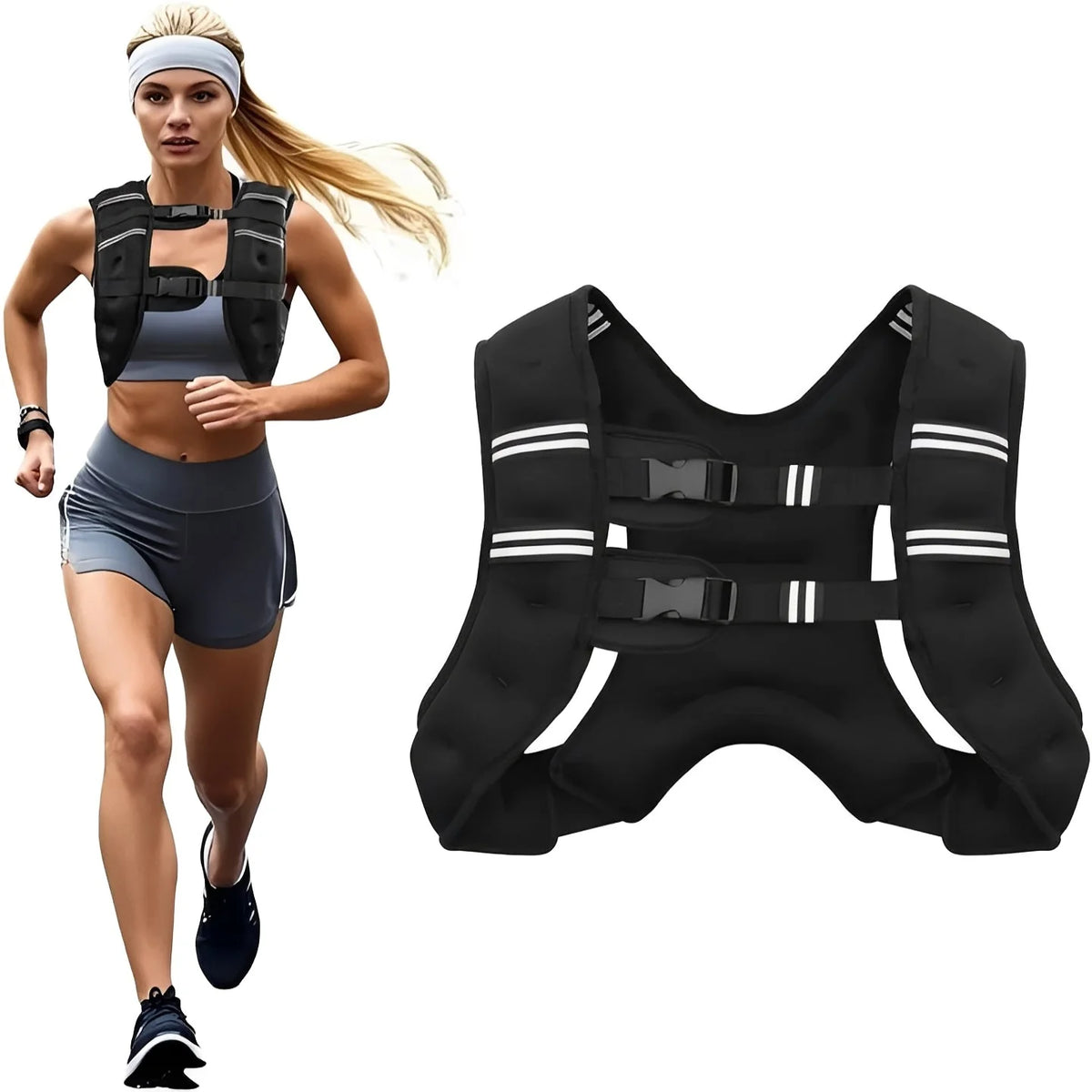 Weighted Training Vest Balanced Fit 8 Or 12 Lbs