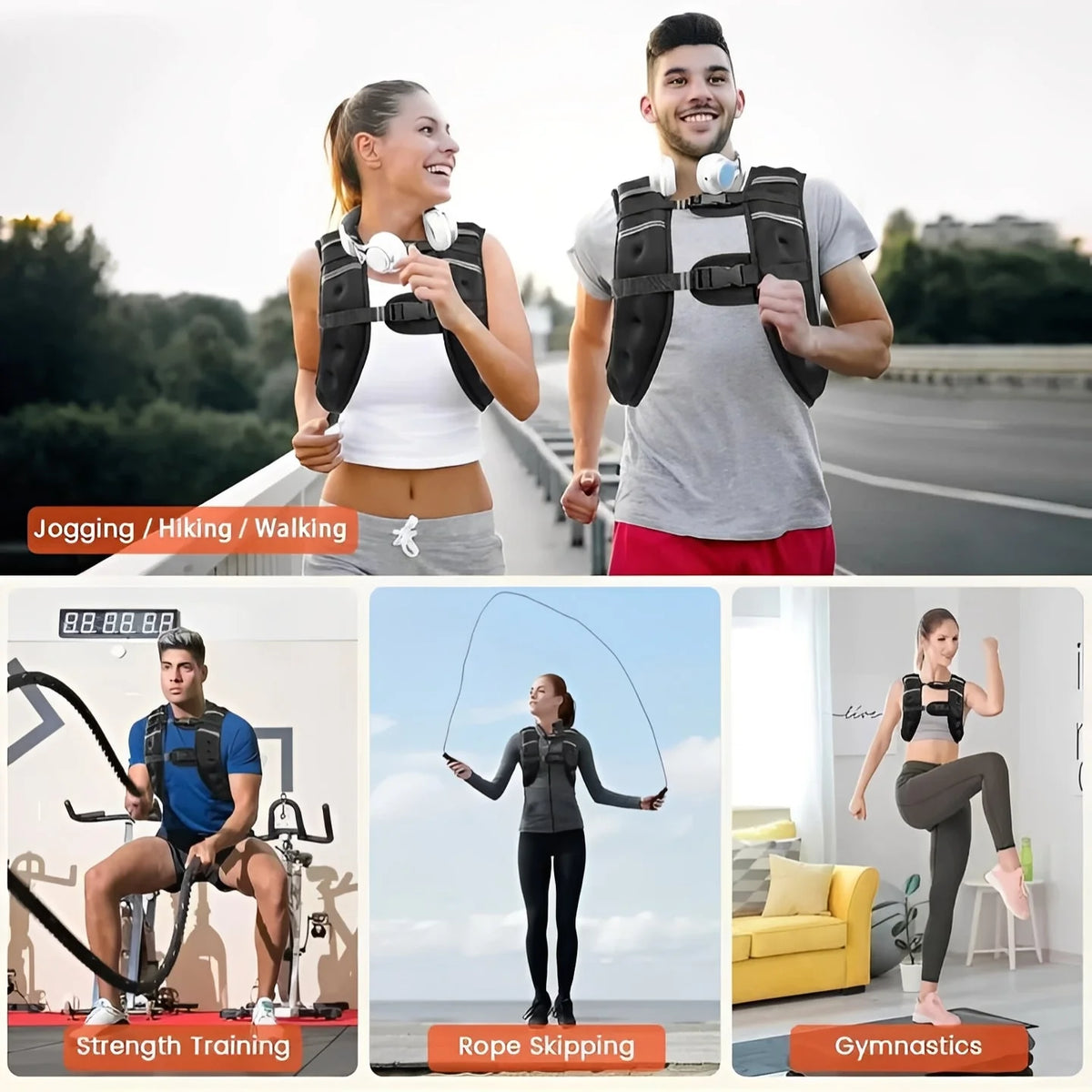 Weighted Training Vest Balanced Fit 8 Or 12 Lbs