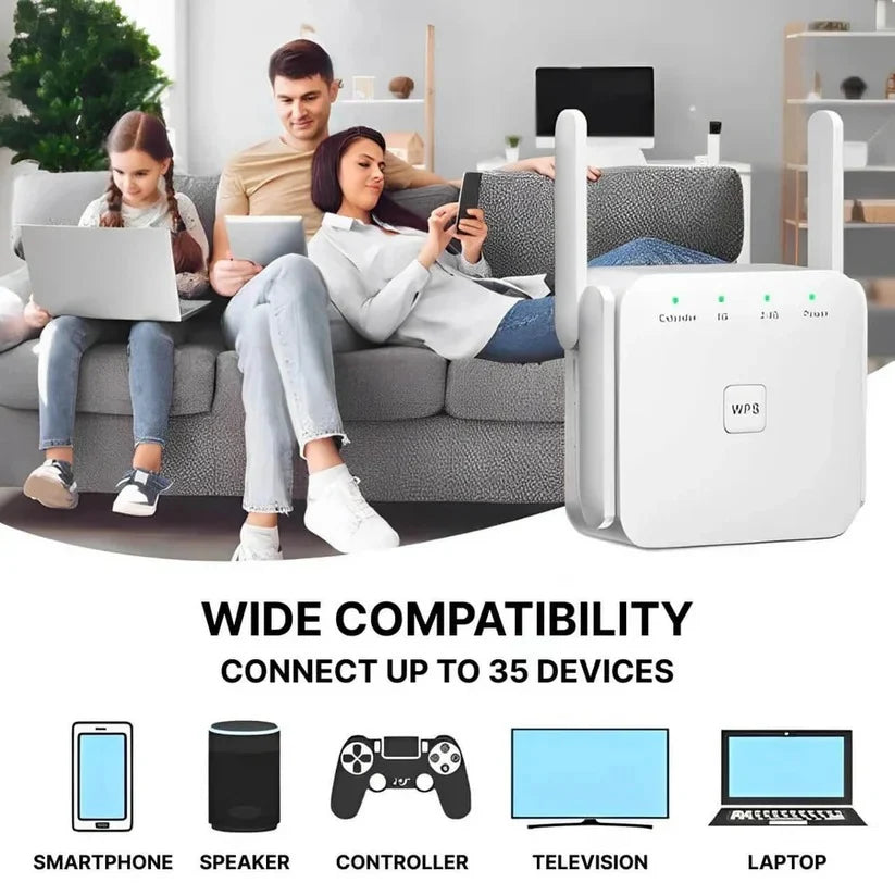 WiFi Extender Dual High-Gain Antennas 300 Mbps