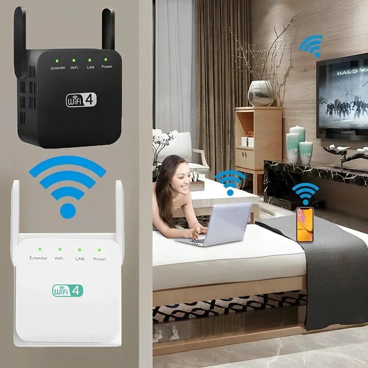 WiFi Extender Dual High-Gain Antennas 300 Mbps