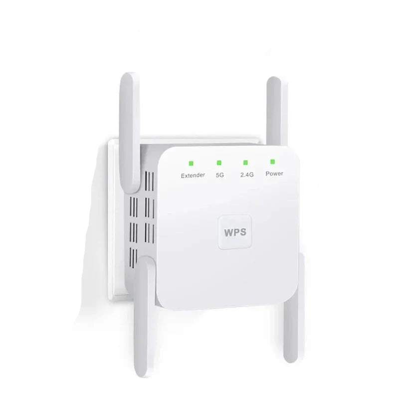 WiFi Range Extender Dual-Band Wall Plug One-Button WPS
