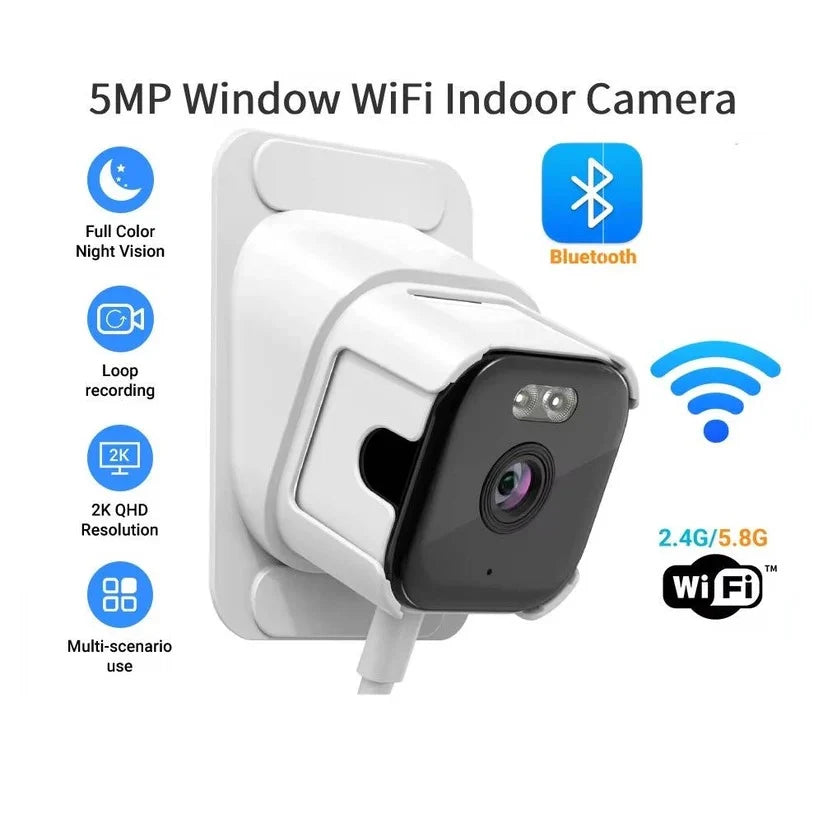 Window Security Camera AI Person Detection & Color Night Vision