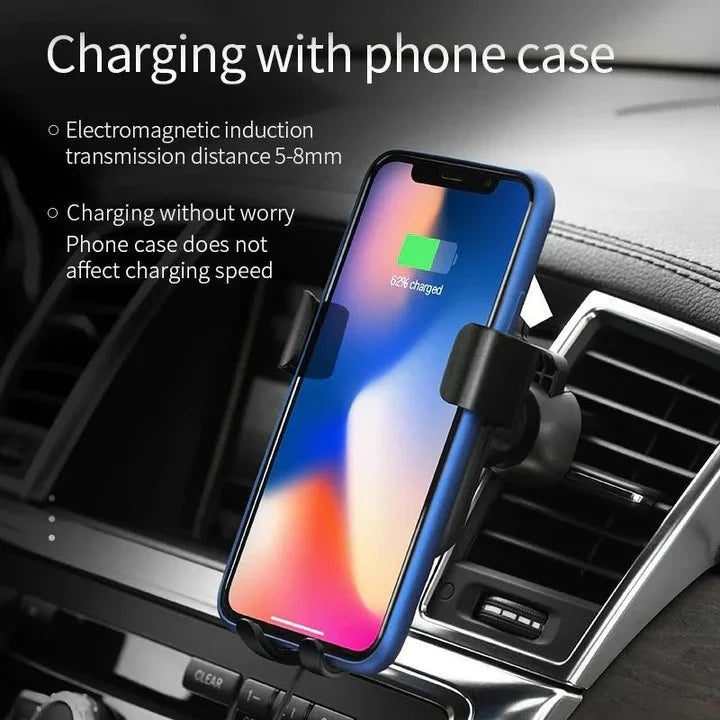 Wireless Car Phone Charger Motorized Clamp 10W Qi