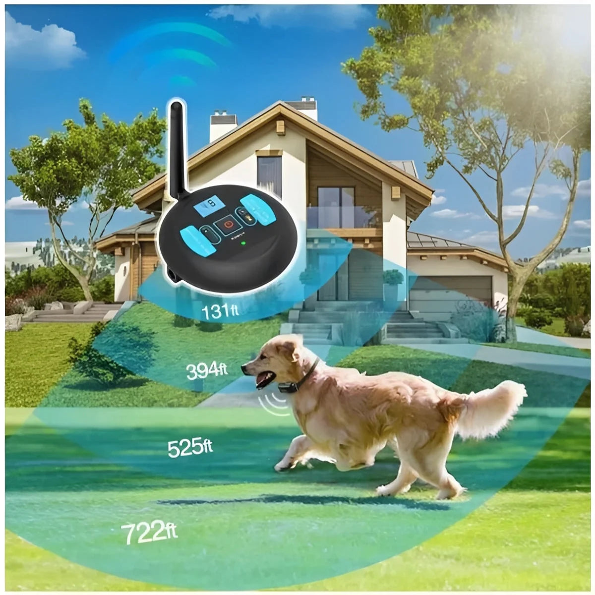 Wireless Dog Fence Adjustable Dial Range Waterproof Collar