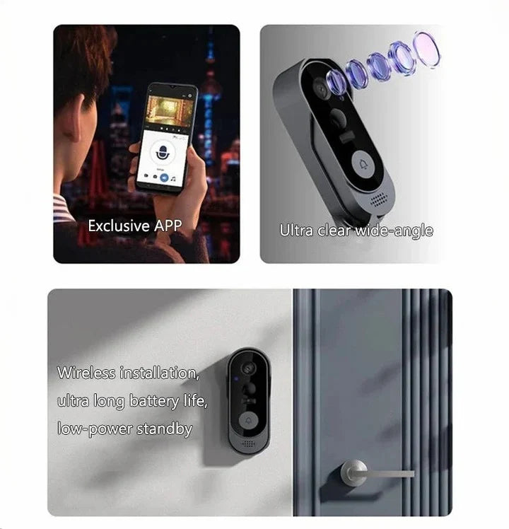 Wireless Video Doorbell HD Wide-Angle Local Storage