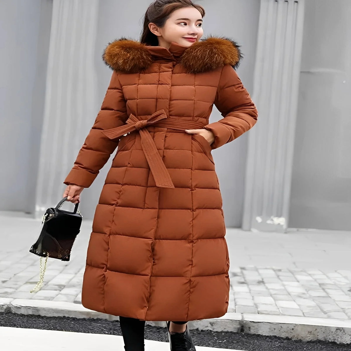 Women's Fitted Down Jacket Heat-Trapping Insulation & Wind-Blocking Shell