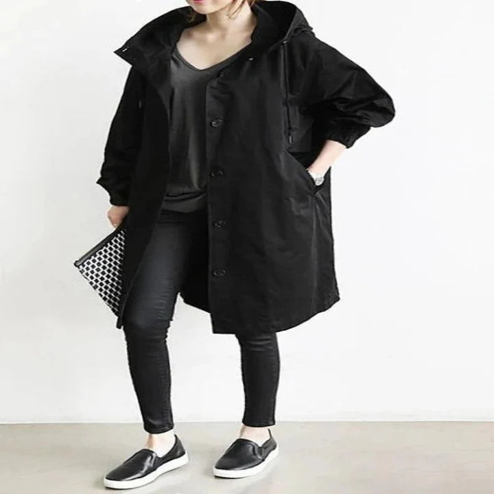 Women's Hooded Overcoat Water-Resistant Breathable Fabric & Tailored Fit